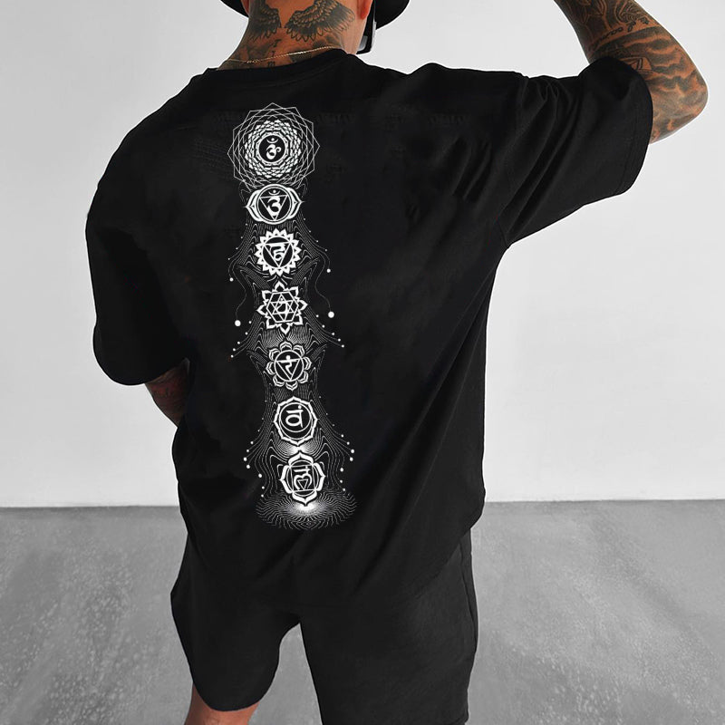Yoga Chakra Design Oversized T-shirt