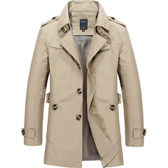 Casual Jacket Mid-length Cotton Men's Coat Windbreaker