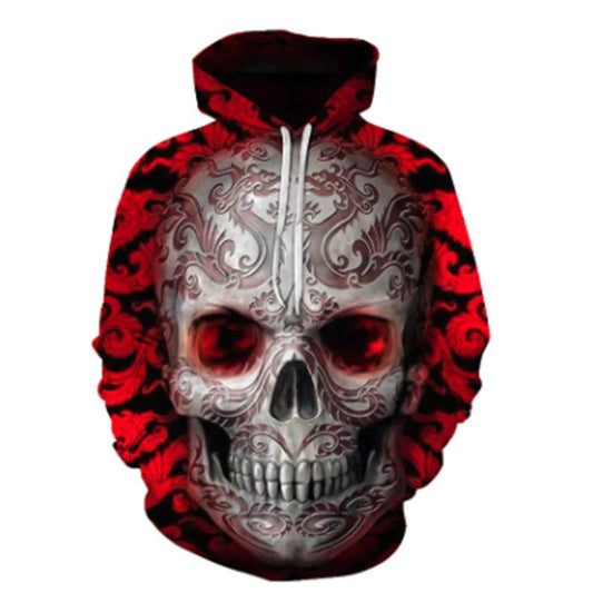 3D Hoodies For Men Terror Skull 3d Printing Pullover Hoodies