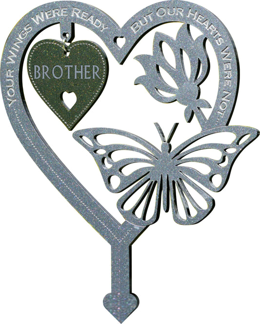 Memorial Stake - Heart Shaped Memorial Stake for Outdoors,Hanging Tag Garden Stakes Insert Cards Decor, Dad Mom Husband Gifts Outdoor for Patio Yard Law Weeyutix