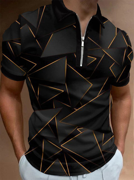 Men's Polyester Short-sleeved 3D Pattern Summer Daily T-shirt