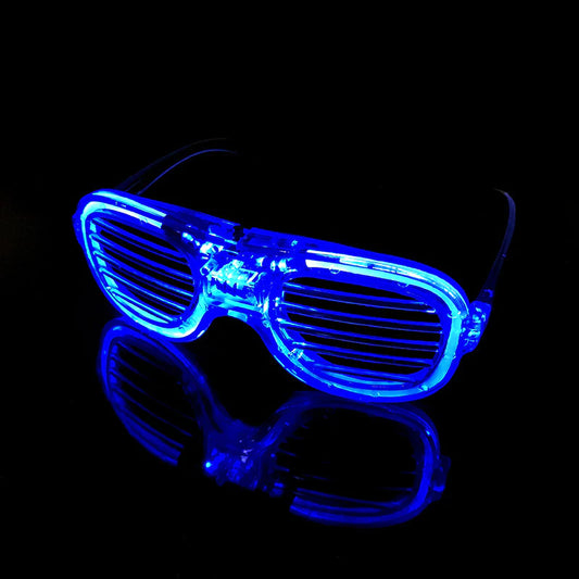Kovina Flashing LED EL Wire Glasses 2 - Party Decorative Lighting Classic Gift Glow LED Light Up Party sunglasses (White)