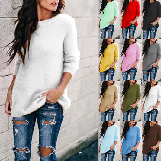 Women's Cotton Polyester Knitted Pullover Sweater