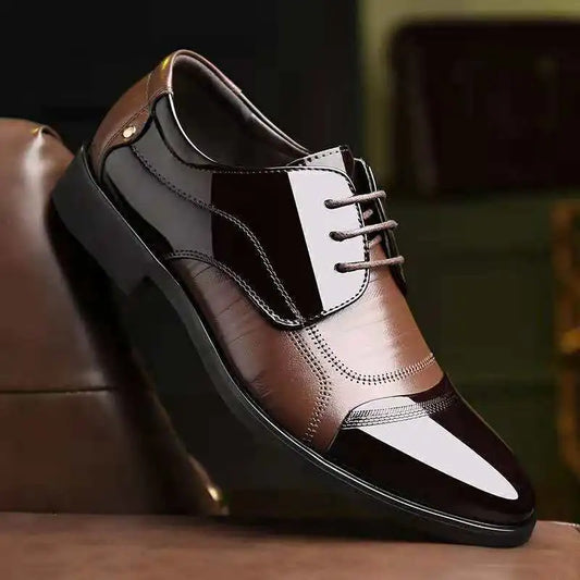 2527 Large Size Pointed Leather Shoes Men's Business Dress Shoes Fashionable Buckle Wedding Shoes