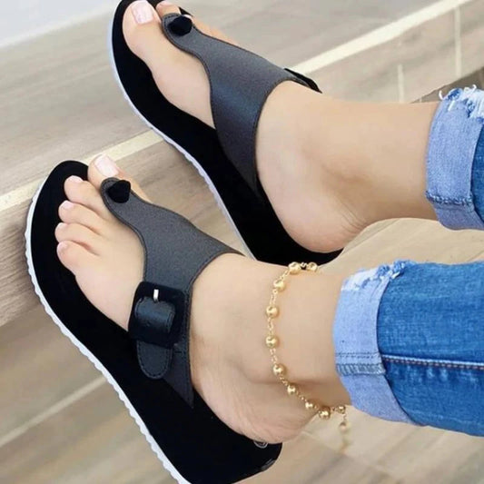 KanTaiXin Womens Sandals Summer Shoes Beach Platform Clip Toes Buckle Strap Pu Leather Female Ladies Casual Shoes Beach Slippers