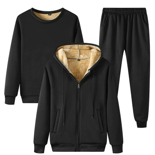 Men's Casual Sportsuit with Thermal Hoodies