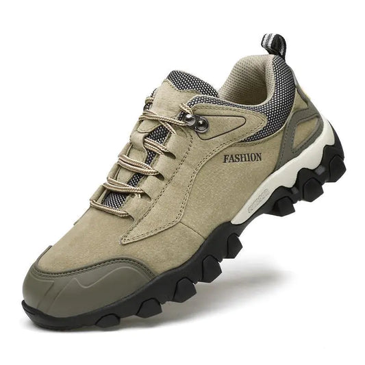 Men's Waterproof and Leather Hiking Shoes, Anti-Slip and Wear-Resistant Climbing and Trekking Shoes, Off-Road and Travel Shoes