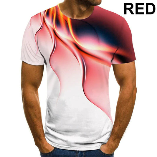 Men 3D Printed T-Shirt Personality Lightning T Shirt Short Sleeve Casual T Shirt New Summer Fashion T-Shirt