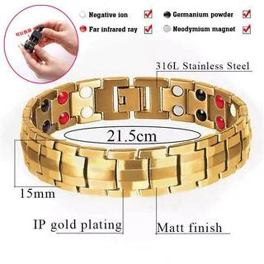 Men's Double Row Magnetic Therapy Bracelet