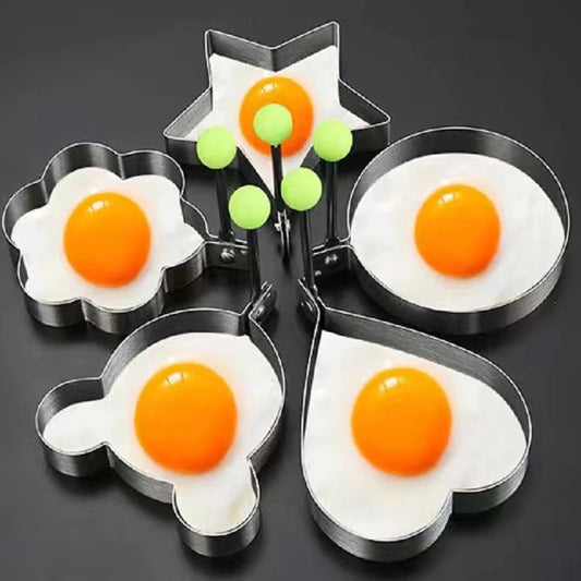 Creative Stainless Steel Egg Frying Machine Love Type Fried Egg Mold Heart-shaped Omelette Fried Eggs Steam Purse Abrasive