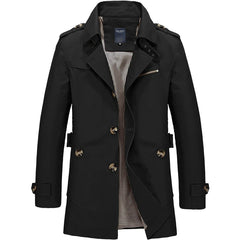Casual Jacket Mid-length Cotton Men's Coat Windbreaker