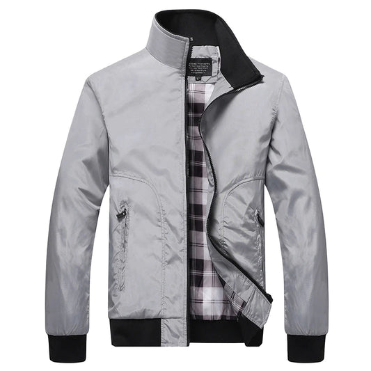 Men's Casual Jacket with Zipper Closure