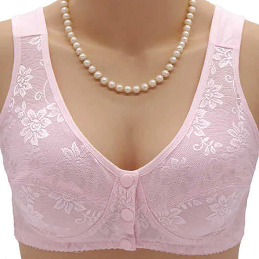 Cotton Embroidered Front Closure Full Cup Bra