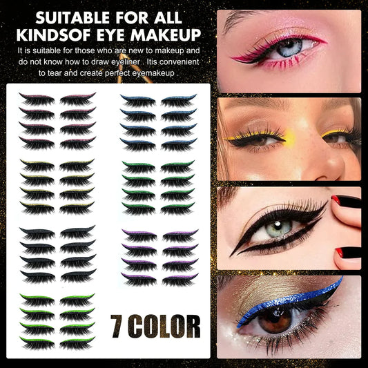 4 Pairs Self-adhesive Eyelashes Glitter Eye Shadow Sticker Eyeliner Stickers