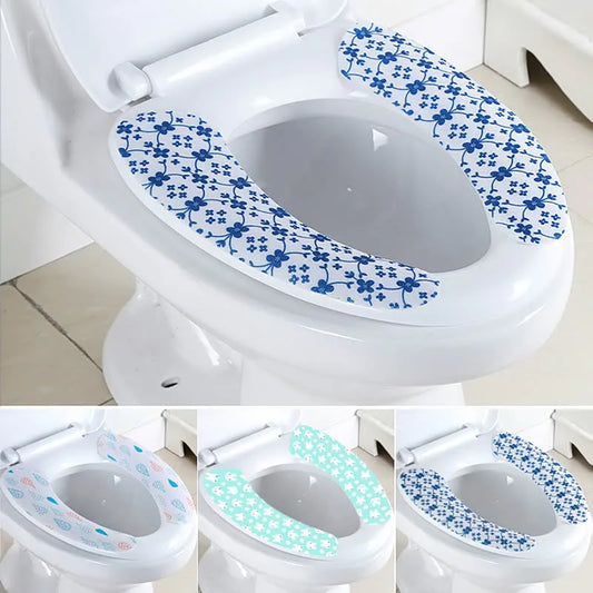The Toilet Seat Cover is Mark-Free and Adheres with Static Electricity, Can be Cleaned with General Purpose Toilet Cleaner, and Can be Cut to Fit the Toilet Seat.