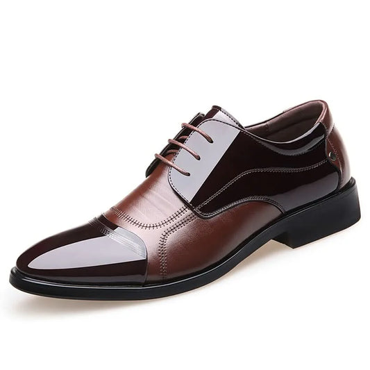 Men's Shoes Formal Dress Shoes Patent Pointed-toe British Style Spliced Business Casual Gentleman Pumps