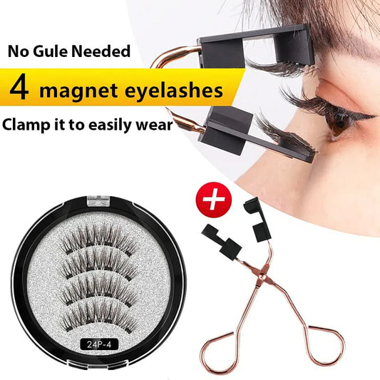 4 Pairs Magnetic Eyelash Thick False Eyelashes No Glue Required