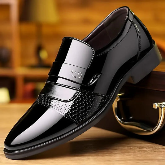 Men's Low Top Patent Glossy Plus Size British Style Formal Dress Casual Pumps Shoes