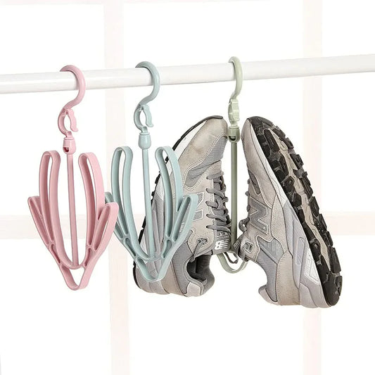 Plain Color Windproof Shoe Rack Drying Rack Balcony Sun Shoes Hang Shoes Of Hanger Adhesive Hook Rotatable