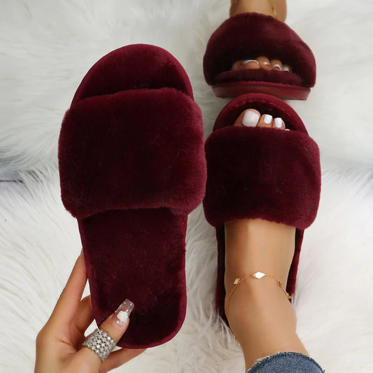 Slippers Female Indoor Lazy Plush Home Flat