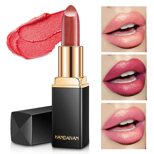 3D Glitter Lipstick Waterproof Lipstik Long Lasting Pigment Shimmer Color Changing Lipstick