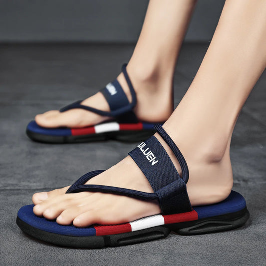 Summer 2023 Men's Flip Flops Trendy Outdoor Beach Sandals Anti-Slip Anti-Odor Durable Casual Slip-On Slippers