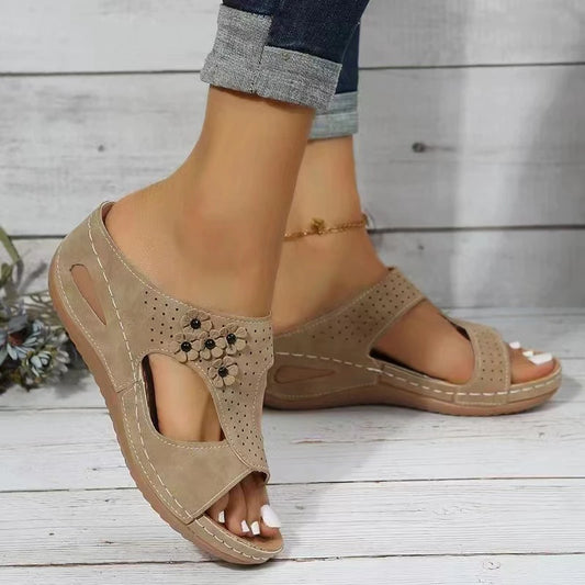 Sandals for Women Casual Summer Womens Sandals Dressy Summer Hollow Out Vintage Wedge Sandal Gladiator Outdoor Shoes.
