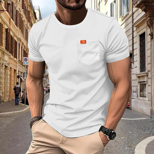Men's casual plus-size solid color T-shirt