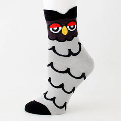 Calcetines de búho de dibujos animados de dibujos calcetines de algodón para mujeres suministro directo