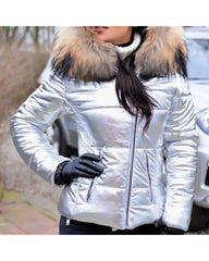 Aofur para mujeres acolchadas de invierno chaqueta con capucha parka