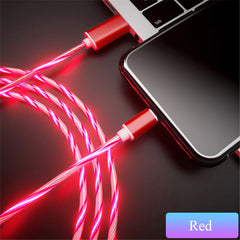 Cable de luz LED brillante de carga rápida para Samsung, Xiaomi, iPhone
