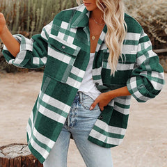 Plaid Spring And Fall Quadrilled Other Short Coats