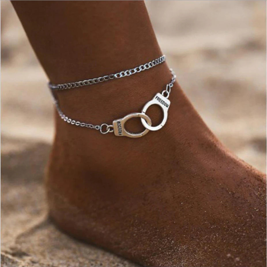 Boho Style Star Anklet Fashion Multilayer Foot Chain 2022 Handcuffs Ankle For Women Bracelet Beach Accessories