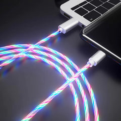 Câble lumineux LED incorporé à charge rapide pour Samsung, Xiaomi, iPhone