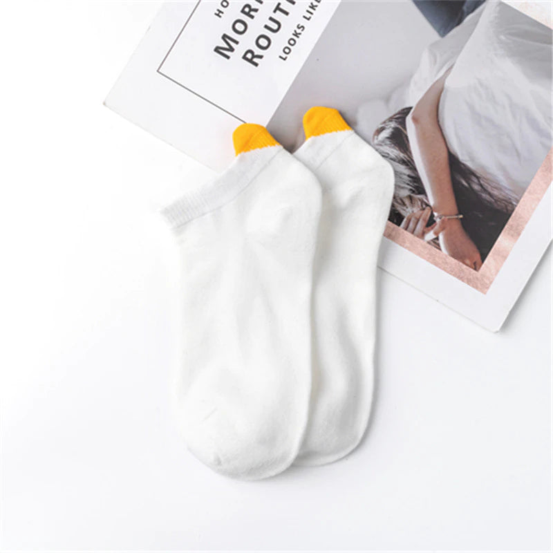 6 par Socks Harajuku żeńskie bawełniane kostki kostek na kostki białe serce Skarpetki urocze dziewczyny