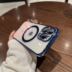Étui de téléphone en silicone doux de luxe pour Magsafe Magnetic Wireless Charging Case pour iPhone 14 13 12 11 Pro Max Luxury Luxury Sipicone Transparent Forpofroft Transparent.