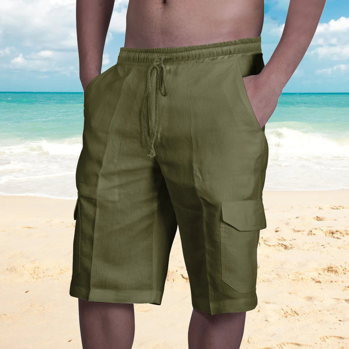 Men's Multiple Bags Tether Beach Shorts Overalls Shorts