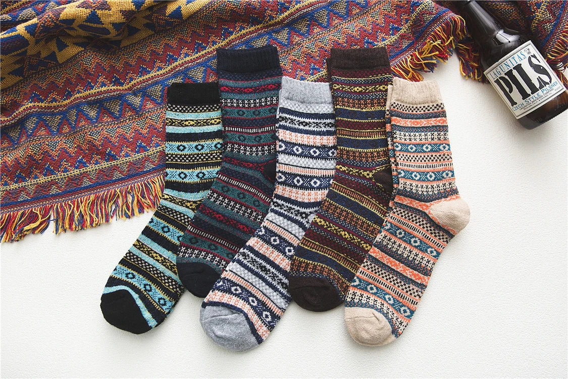 Socks Men Retro Trend Cotton Socks Thickening Keep Warm