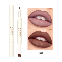 QIBEST Rotante dual Tip Lipstick Lip Lip Lip Liping Matte Nourishing Matte No-Fading Non-Stick Single Lipstick Makeup