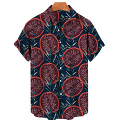 Herren 3D Digital Fruchtdruck Kurzarm Shirt Herren Hawaiian Shirt Sommer Heißer Stil Plus Größe