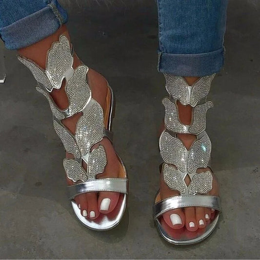 Sandali di strass per donne più taglia