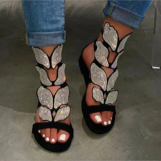 Sandali di strass per donne più taglia