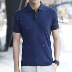 Hommes polo chemises imprimées hommes à manches courtes à manches courtes à manches courtes coréennes de style coréen.