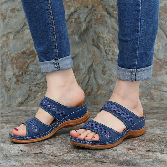 Sandales de cale de plate-forme douce à bout ouvert pour les femmes coupées arcs de soutien sandales confort sandales sandales légères de marche des pantoufles