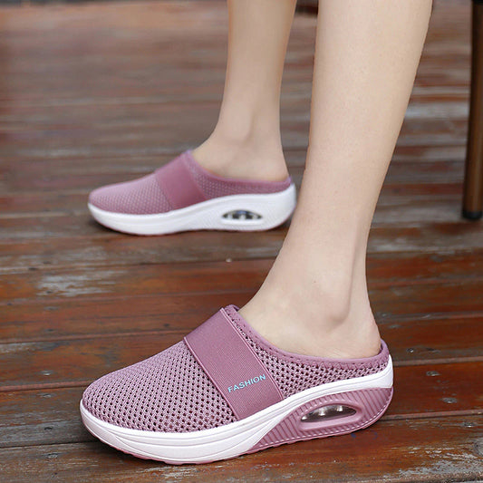 Scarpe da passeggio per donne sneakers ampia moda modella leggera traspirante a mesh aria cuscino piattaforma casual piattaforma scarpe