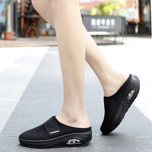 Chaussures de marche pour femmes baskets larges mode léger en mailles respirant coussin athlétique plate-forme décontractée de plate-forme