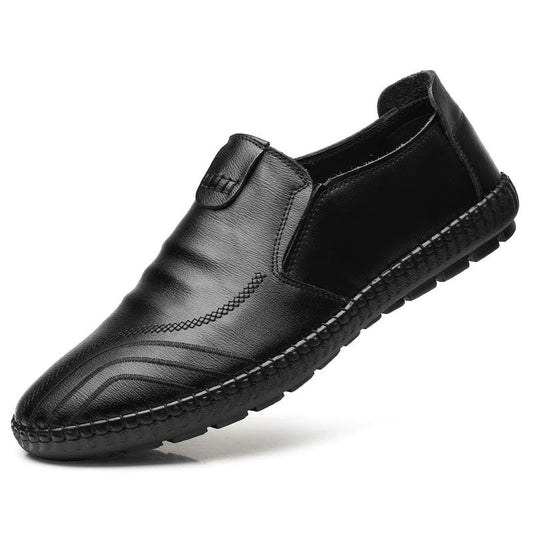 Hombres zapatos de cuero doug zapatos de ocio negros perezosos zapatos para hombres