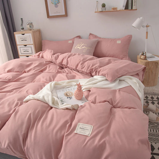 Set di biancheria da letto a colori solidi set di copertura piumino cuscinetto foglio letto per cuffia copertina trapunta ragazzo ragazzo da letto per bambini da letto set re regina