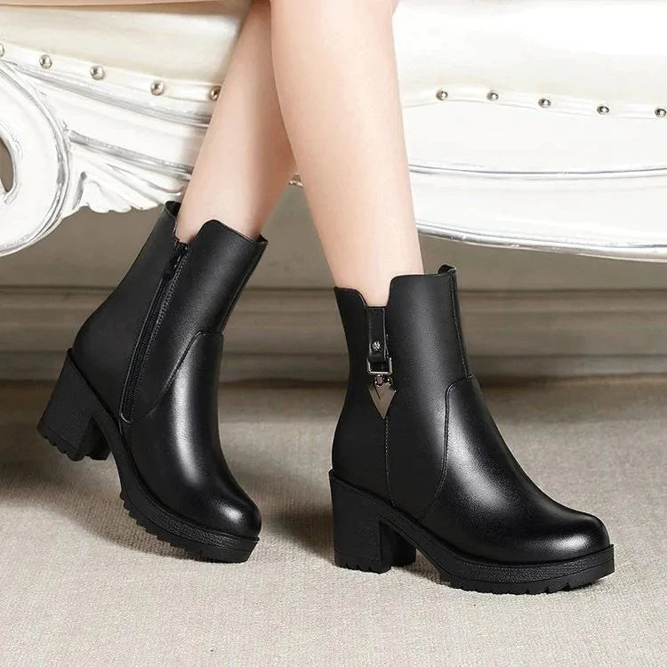 Rough Boots Female Keep Warm Non-slip Cotton-padded Shoes Thick Bottom