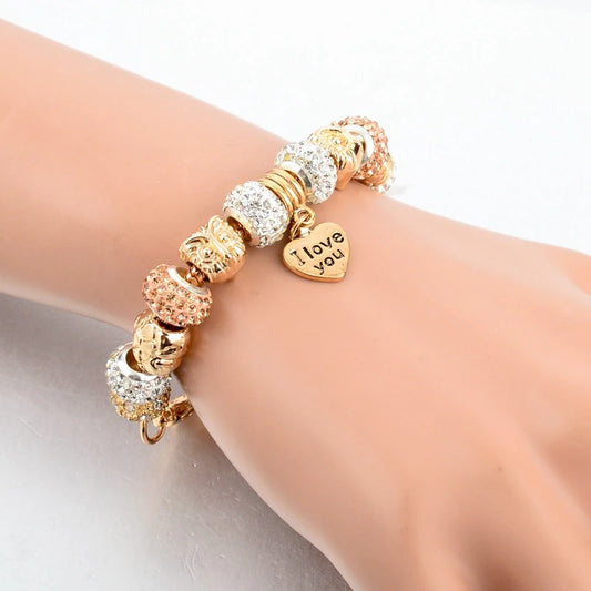 Bracelet réglable avec bijoux en chaîne